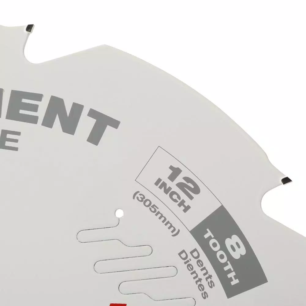 Milwaukee 12 in. 8-Tooth Polycrystalline Diamond (PCD) Tipped Fiber Cement Circular Saw Blade