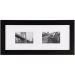 Pinnacle Black Wood Floater Picture Frame with White Mat, 4 in. x 6 in. to 8 in. x 20 in. thumbnail 1