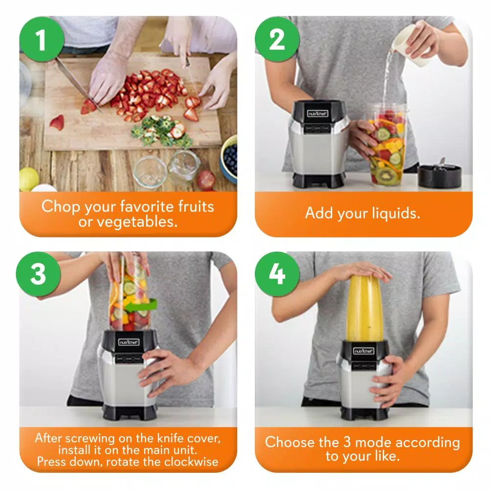 NutriChef 1000W High-Powered Digital Countertop Blender with 24 oz. Tritan Blend Cup