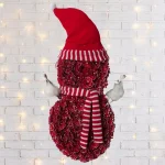 Fraser Hill Farm 25 in. Artificial Snowman Christmas Wreath with Red Hat and Striped Scarf thumbnail 5