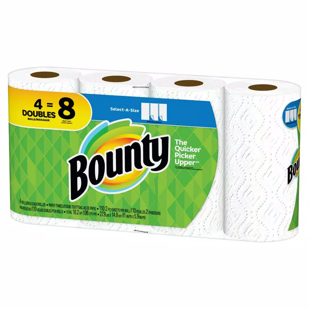 Bounty Select-A-Size White Paper Towel Rolls, 4 Double Rolls (6-Pack)
