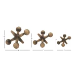 LITTON LANE Iron Metal Gold Jacks Sculptures Set of 3 - Industrial Modern Decorative Statuary thumbnail 4