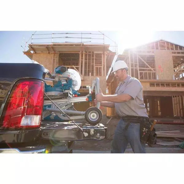 Bosch T4B Gravity Rise Miter Saw Stand with Wheels and Rapid-Release Mounts