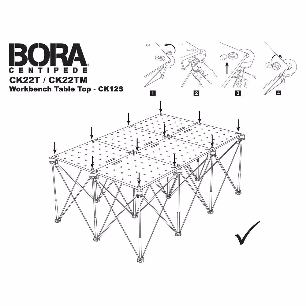 BORA Centipede 24 in. x 48 in. Heavy-Duty Workbench Top with 3/4 in. Dog Holes