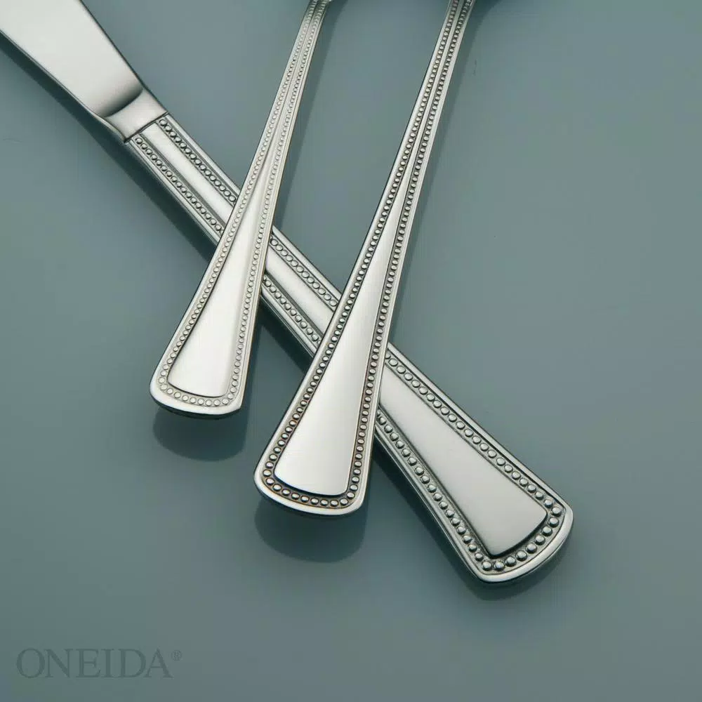 Oneida Needlepoint 18/8 Stainless Steel Tablespoons/Serving Spoons, Set of 12