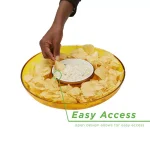 Mind Reader Yellow Acrylic Chip and Dip Bowl Set, 13-inch Round Snack Serving Tray thumbnail 6