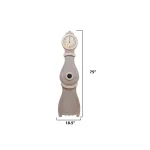 3R Studios Distressed Grey Vintage Wood Floor Grandfather Clock with Quartz Movement thumbnail 4