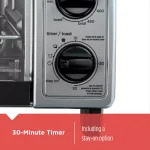 BLACK+DECKER 4-Slice Black Stainless Steel Toaster Oven with EvenToast Technology thumbnail 5