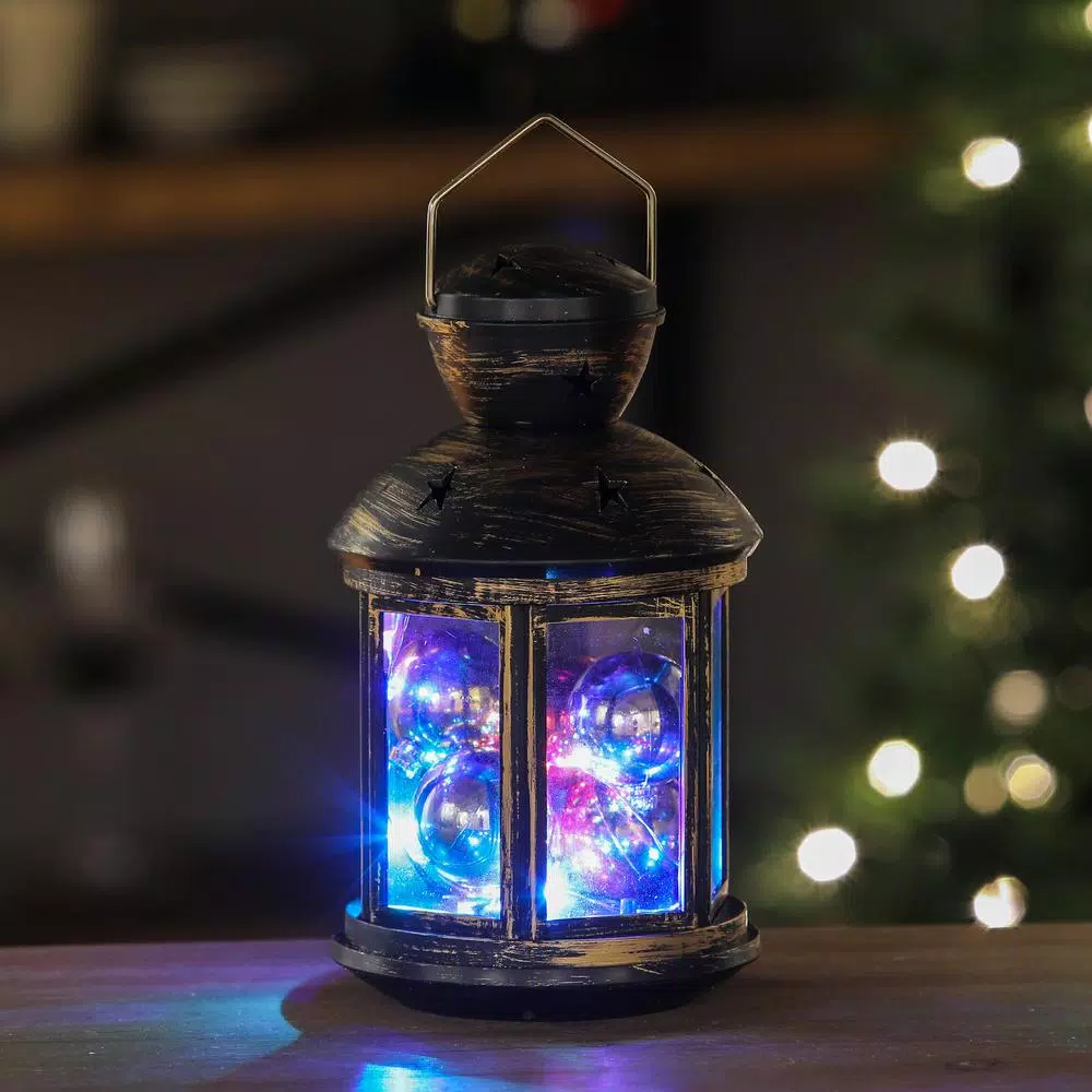 Winsome House 10-Light RGB Color Changing LED Holiday Lantern with Ornaments