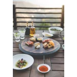Picnic Time Acacia Wood Lazy Susan Rotating Serving Tray with 1" Chalkboard Rim thumbnail 4