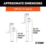 CURT Pipe-Mount Swivel Trailer Jack with Side Handle, 5,000 lbs. Capacity, 10 in. Travel thumbnail 6