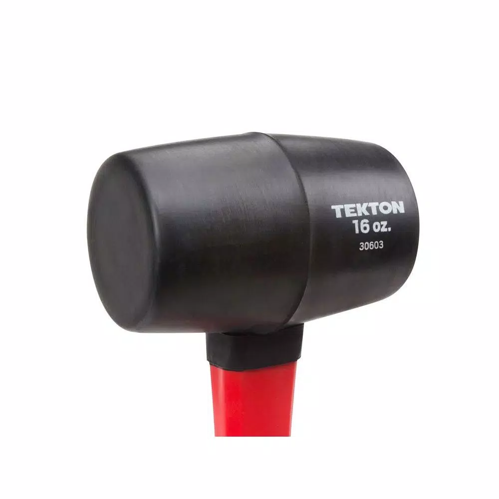 TEKTON 16 oz. Rubber Mallet with Fiberglass Handle