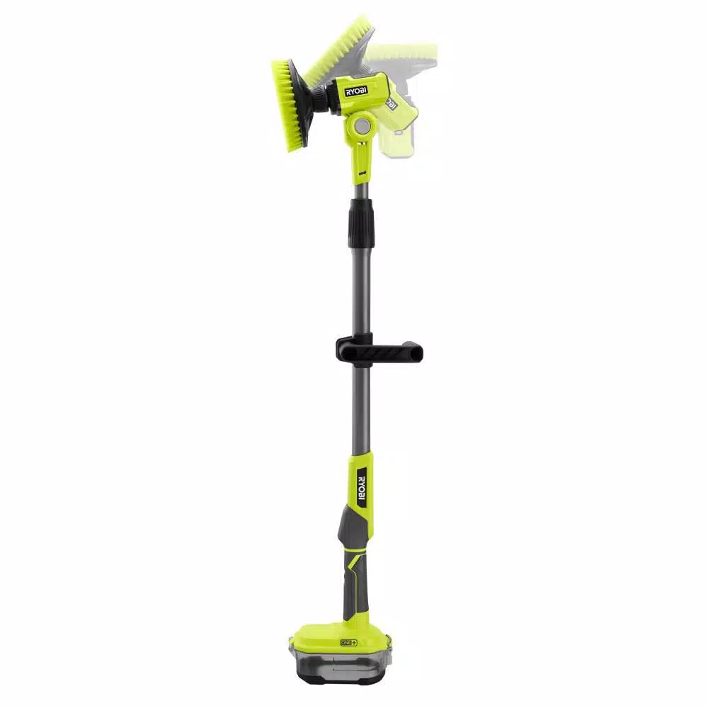 RYOBI 18V ONE+ Telescoping Power Scrubber Kit with 2.0 Ah Battery and Charger