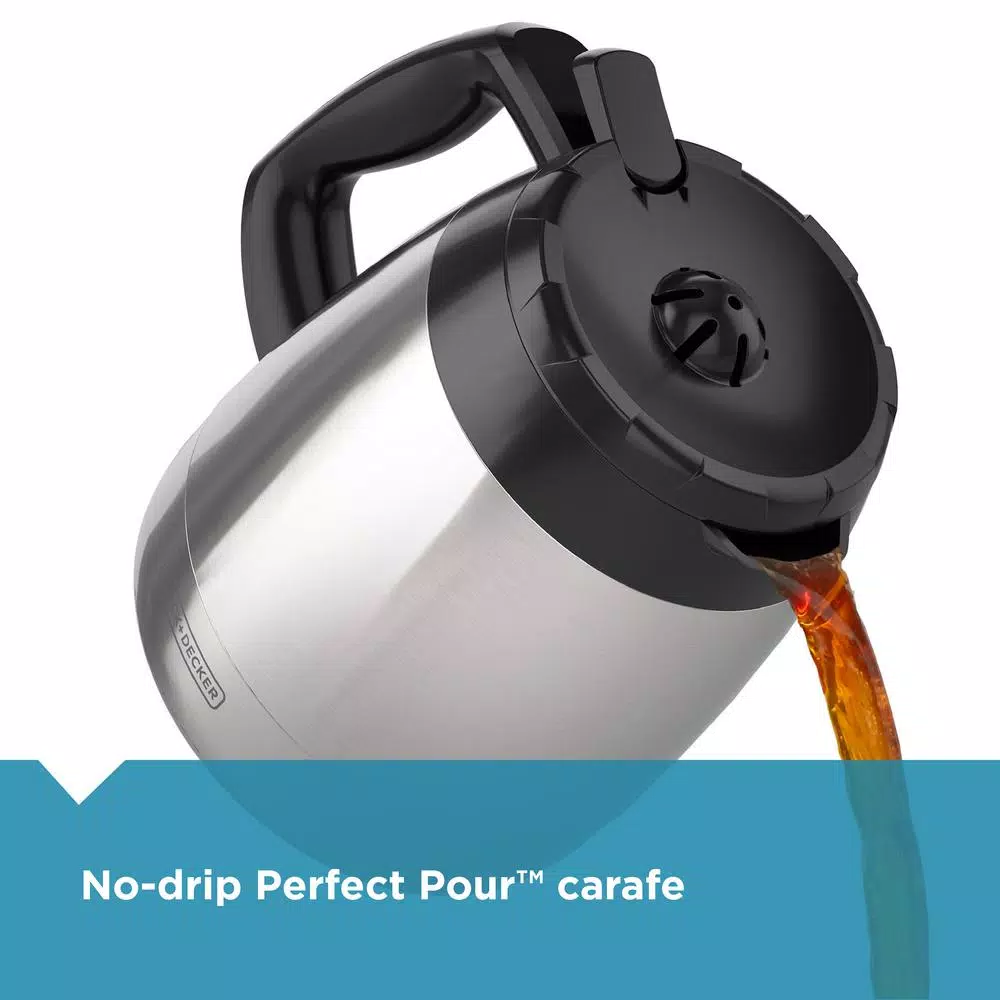 BLACK+DECKER 12-Cup Programmable Drip Coffee Maker with Stainless Steel Thermal Carafe