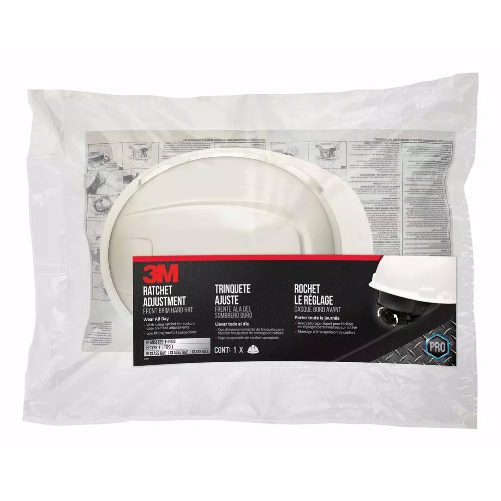 3M White Non-Vented Hard Hat with 4-Point Ratchet Adjustment