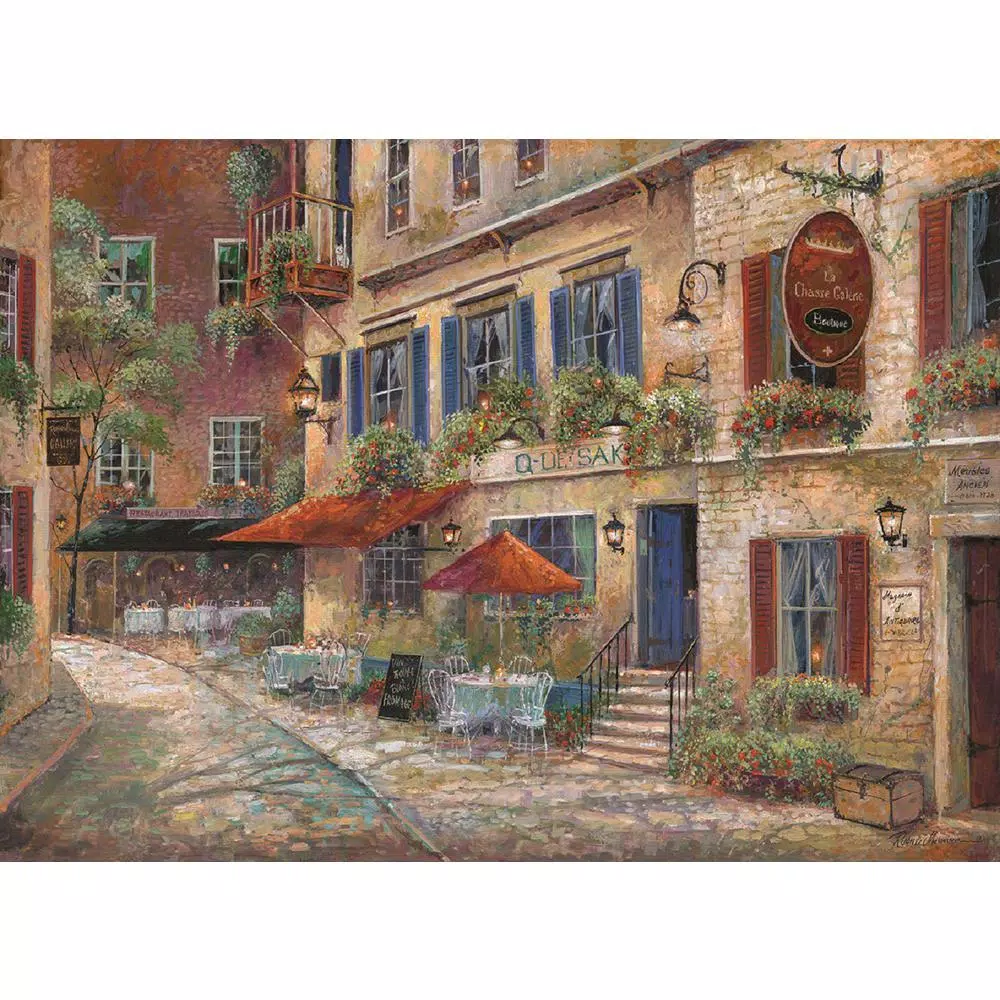 Morgan Home MHF Home Cobblestone Cafe Multi-Colored Polypropylene Placemat Set, 4-Pack