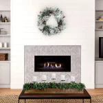 Fraser Hill Farm 10 in. Holiday Candle Holder Centerpiece with Faux Boxwood and Red Berries thumbnail 5