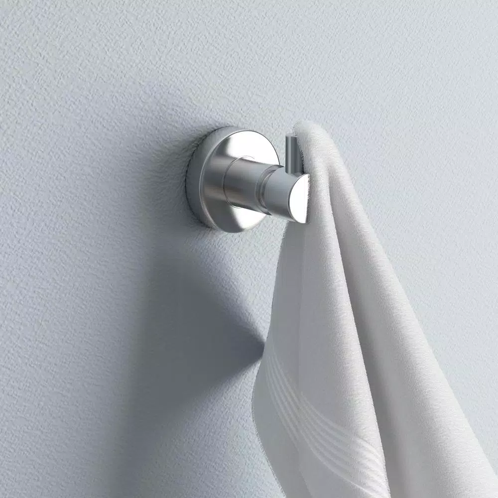 No Drilling Required Loxx Single Robe Hook in Chrome - No-Drill Mounting System for Glass, Tile, and Wood