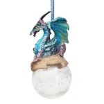 Design Toscano Frost the Gothic Dragon Holiday Ornament Set, 3-Piece thumbnail 3