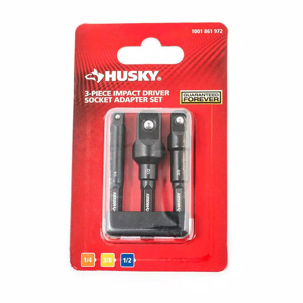 Husky 3-Piece 1/4 in. Drive Impact Socket Adapter Set