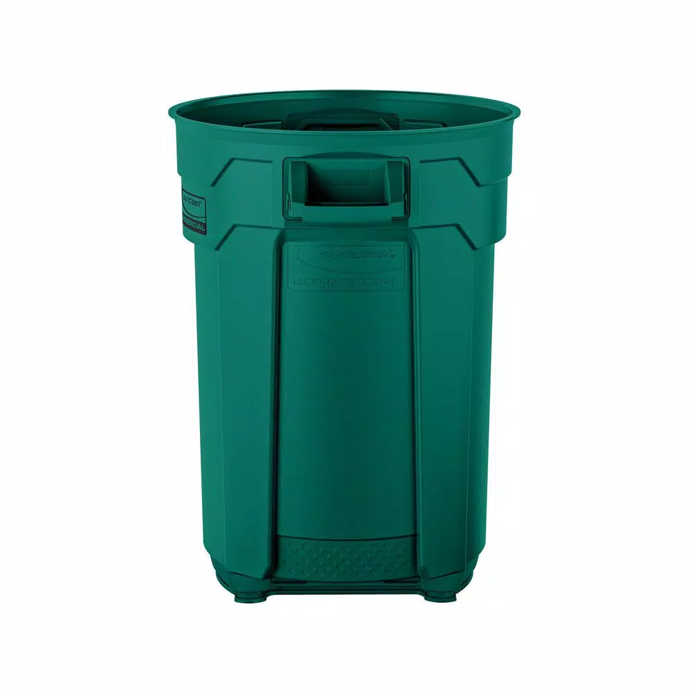 Suncast Commercial Suncast 44 Gallon Commercial Heavy Duty Resin Trash Can, Dark Green