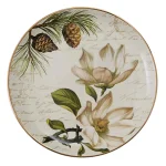Park Designs Wintertime Multicolor Ceramic Salad Plate Set, Assorted Hydrangea and Magnolia Designs (Set of 4) thumbnail 5