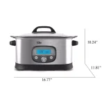 Elite 6.5 Qt. Stainless Steel Electric Multi-Cooker with Non-Stick Aluminum Pot and LCD Display thumbnail 5