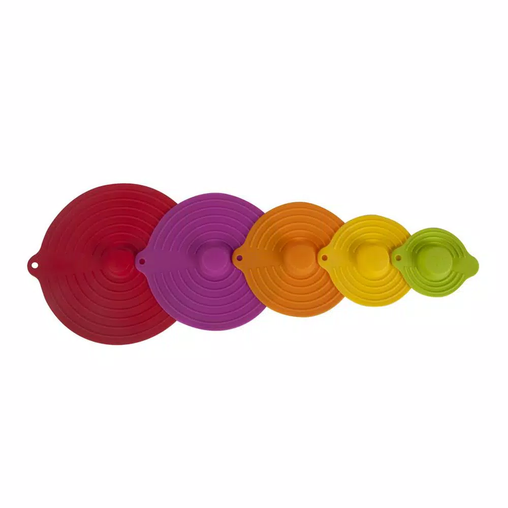 Core Kitchen 5-Piece Silicone Suction Lid Set - BPA-Free Airtight Food Covers