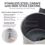 Ovente 3-in-1 Electric Milk Frother & Heater, White Stainless Steel with See-Through Lid thumbnail 3
