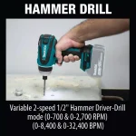 Makita 18V LXT Brushless 4-Function Hybrid Impact Hammer Driver Drill (Tool Only) thumbnail 10