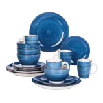 vancasso Bella 16-Piece Blue Porcelain Dinnerware Set, Service for 4 thumbnail 1