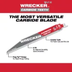 Milwaukee WRECKER 9 in. 6 TPI Carbide Teeth Multi-Material Reciprocating Saw Blade (3-Pack) thumbnail 3