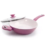 Gibson Home Plaza Cafe 3.5 qt. Aluminum Nonstick Saute Pan with Glass Lid, Lavender thumbnail 4