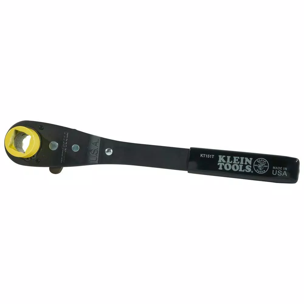Klein Tools Ratcheting Lineman's Wrench, 4-in-1 Combination Square Socket