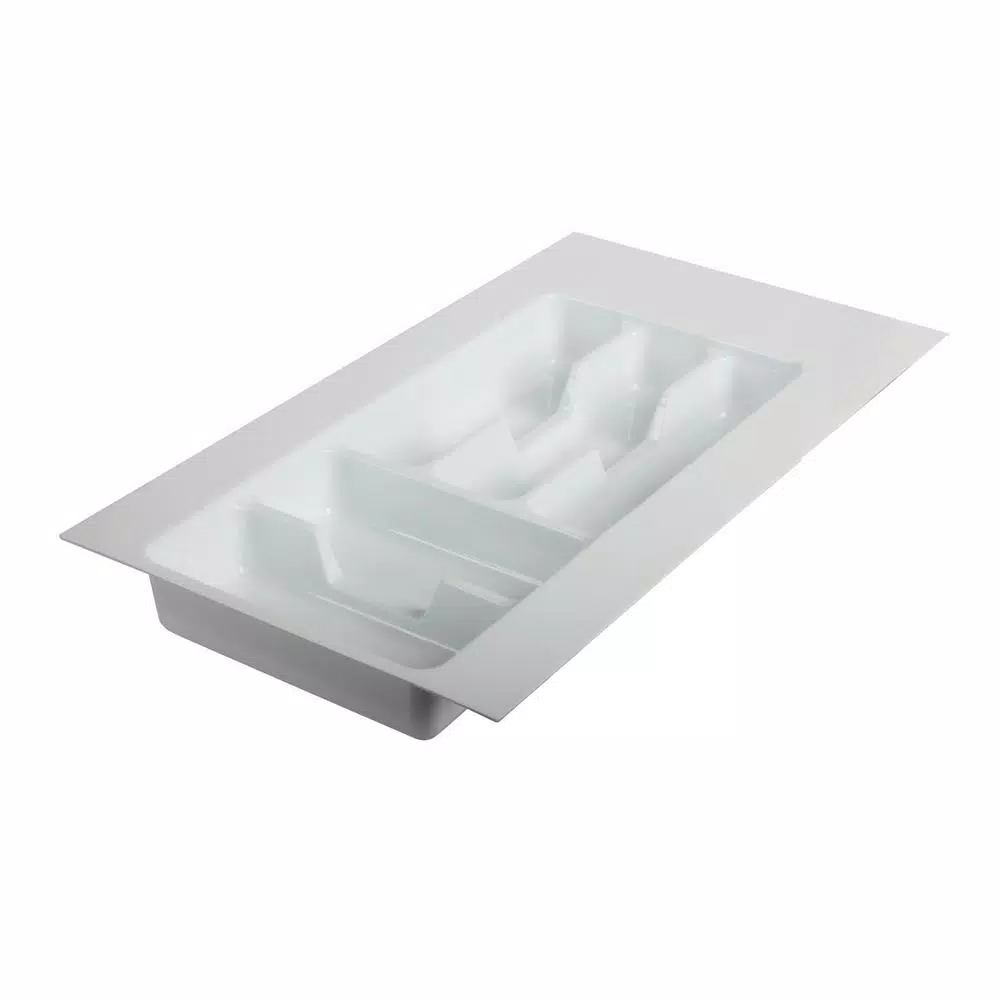Real Solutions for Real Life Real Solutions by Knape and Vogt Tableware Drawer Organizer, White Plastic, 5 Sections