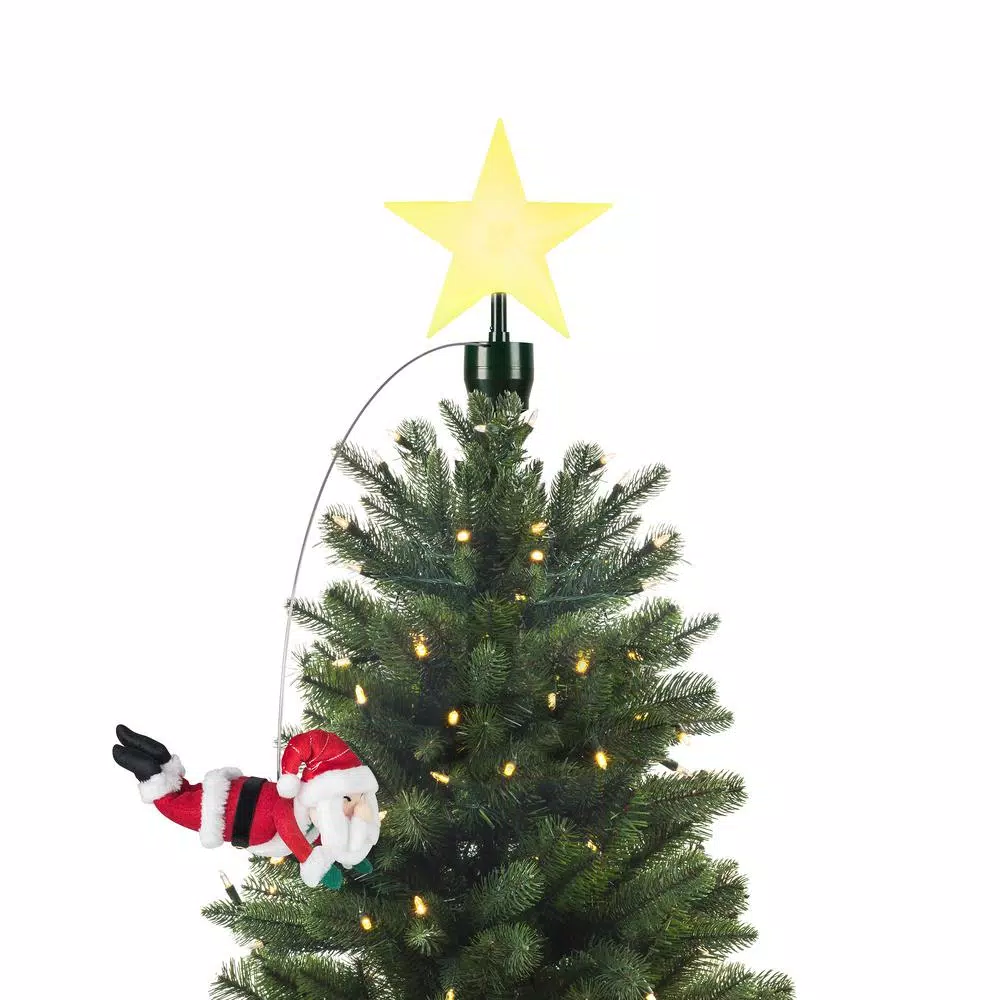 Mr. Christmas Flying Santa Animated Tree Topper with LED Star