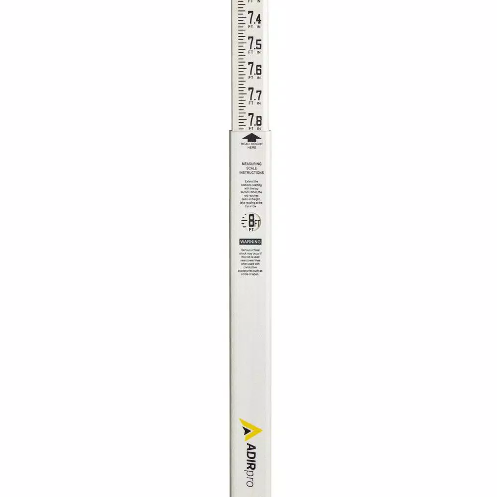 AdirPro 8 ft. Fiberglass Telescoping Grade Rod with SAE Graduations