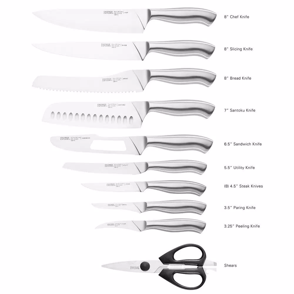 Chicago Cutlery Insignia 18-Piece High-Carbon Stainless Steel Knife Set with Acacia Wood Block