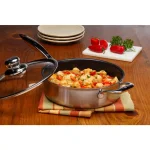 Swiss Diamond Classic Series 3.1 Qt. Cast Aluminum Nonstick Saute Pan with Glass Lid, Stainless Steel thumbnail 2