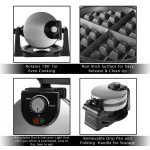 Classic Cuisine Classic Flip Belgian Waffle Maker, 1080W, Stainless Look thumbnail 3
