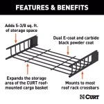 CURT 18117 Roof Cargo Basket Extension for 18115 Cargo Carrier thumbnail 2
