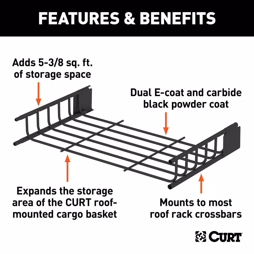 CURT 18117 Roof Cargo Basket Extension for 18115 Cargo Carrier