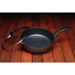 Swiss Diamond Classic Series 4.3 Qt. Cast Aluminum Nonstick Saute Pan with Glass Lid, Gray thumbnail 3
