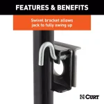 CURT Swivel Bracket-Mount Trailer Jack with Top Handle, 2,000 lbs. Capacity, 10 in. Travel thumbnail 6