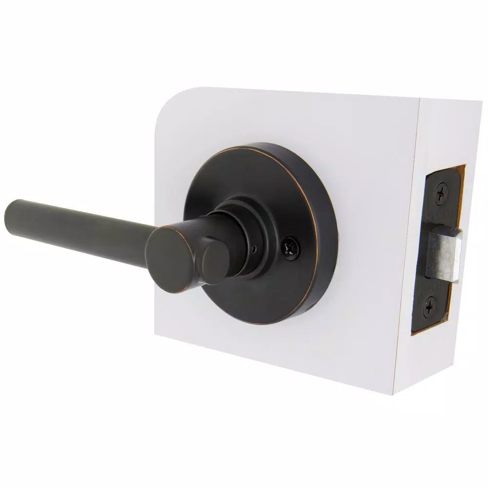 Defiant Highland Aged Bronze Passage Door Lever with Round Rose