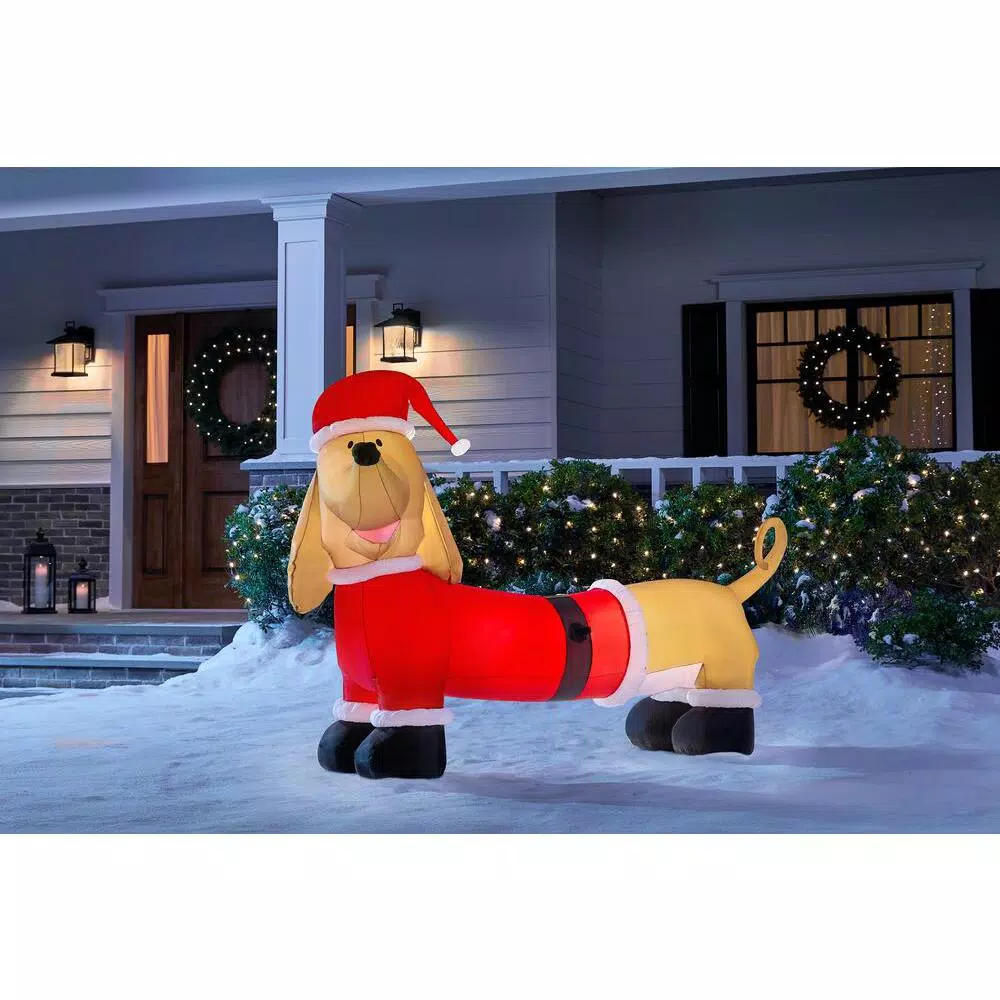 Airblown 4 ft. Inflatable Dachshund with Santa Outfit Airblown Holiday Decoration