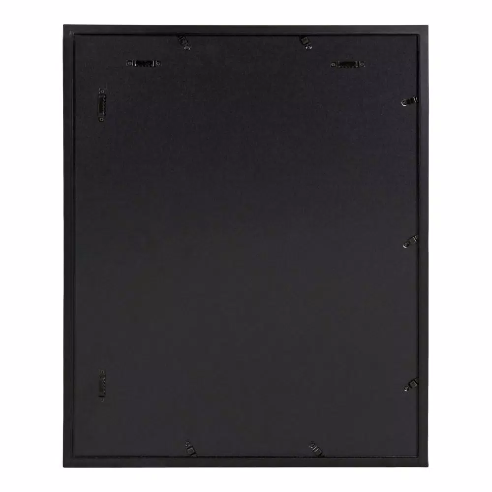 DesignOvation Gallery 16 x 20 Black Wood Picture Frame with White Mat for 8 x 10 Photo