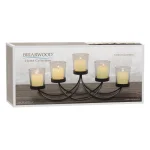 Stonebriar Collection Stonebriar Black Metal 5-Votive Candle Holder Centerpiece thumbnail 5
