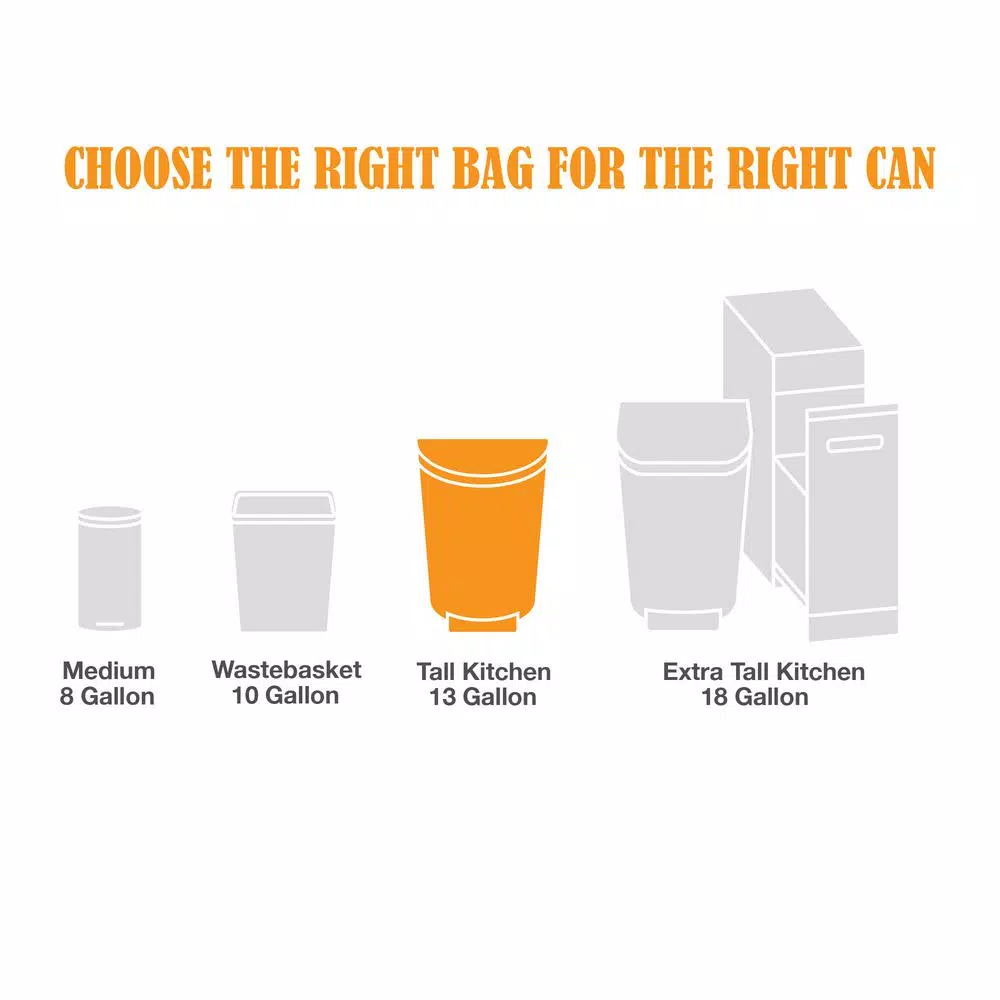 HDX FlexPro 13 Gallon Kitchen Trash Bags with Drawstring, Fresh Scent, 140 Count