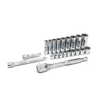 GEARWRENCH 3/8 in. Drive SAE Standard Socket Set with Ratchet and Extensions, 21-Piece thumbnail 2